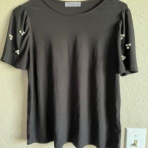 Set of 2 Elegant Pearl-Embellished Women's Top size S